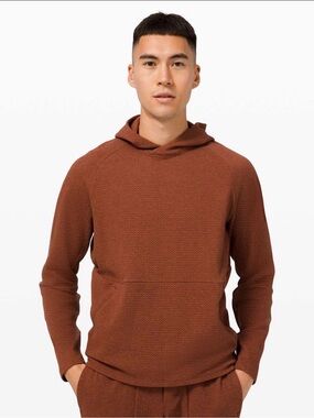 Lululemon At Ease Hoodie – Heathered Dark Terracotta / Black – Men’s Medium